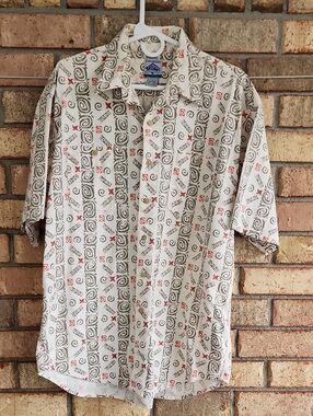 Cambridge Classics Size Large‎ Men's SS Cream with Olive & Red Accents